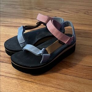 Teva Women's Sandals in Pink, Blue, and Tan